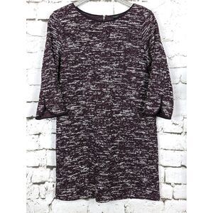 ANN TAYLOR FACTORY Minimalist Mod Marled Shift Sweater Dress Large